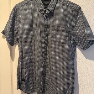7 Diamonds Men's Blue Patterned Shirt